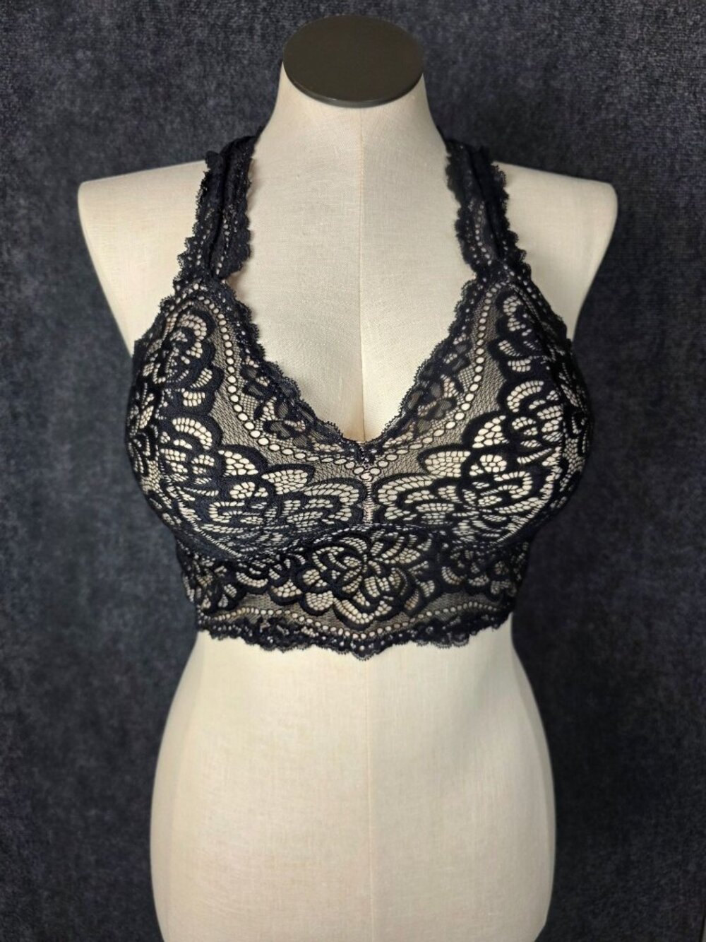 Torrid Curve Black Lace Racerback Bralette Size 00